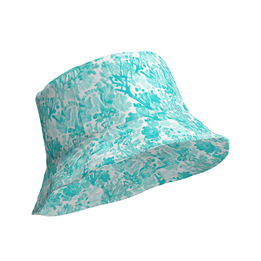 Turquoise Tangle on Reversible Bucket Hat — Product details Outside