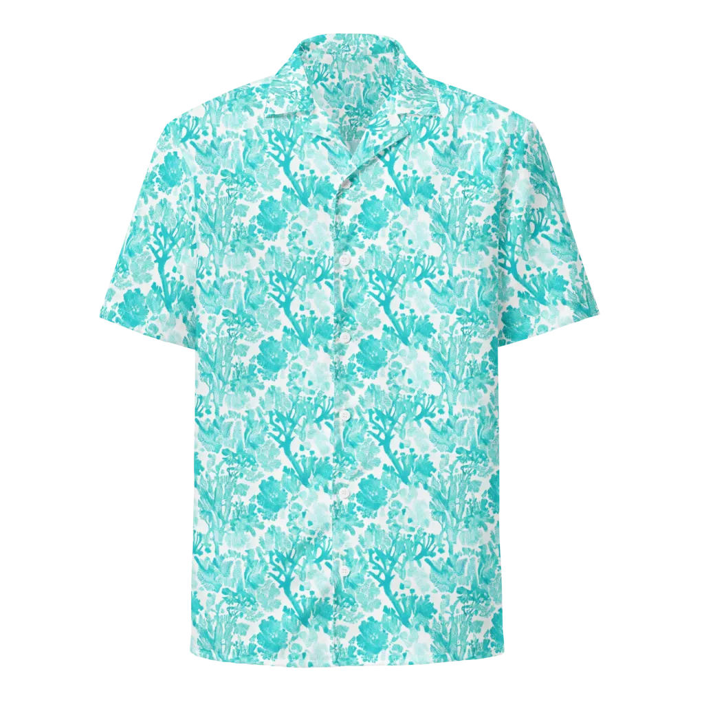 Turquoise Tangle on Button Shirt — Front