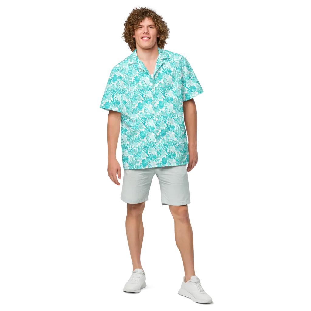 Turquoise Tangle on Button Shirt — Front