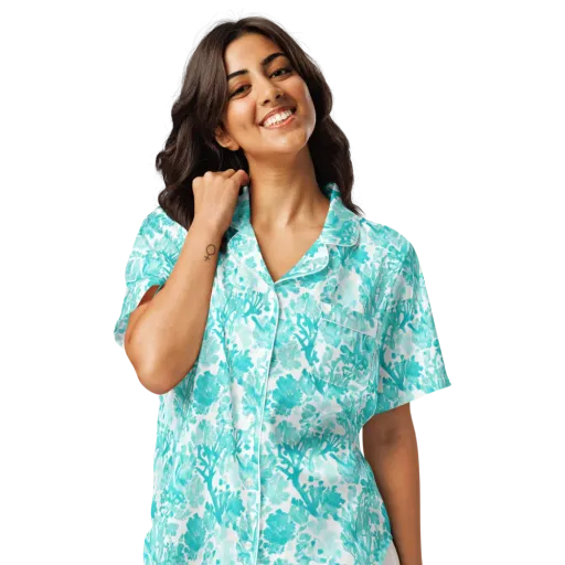 Turquoise Tangle on a Women's Short Sleeve Pajama Top