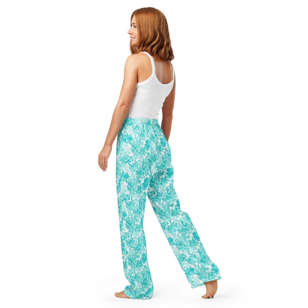 Turquoise Tangle on Women's Pajama Pants — Back