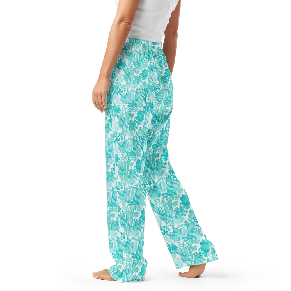 Turquoise Tangle on Women's Pajama Pants — Left