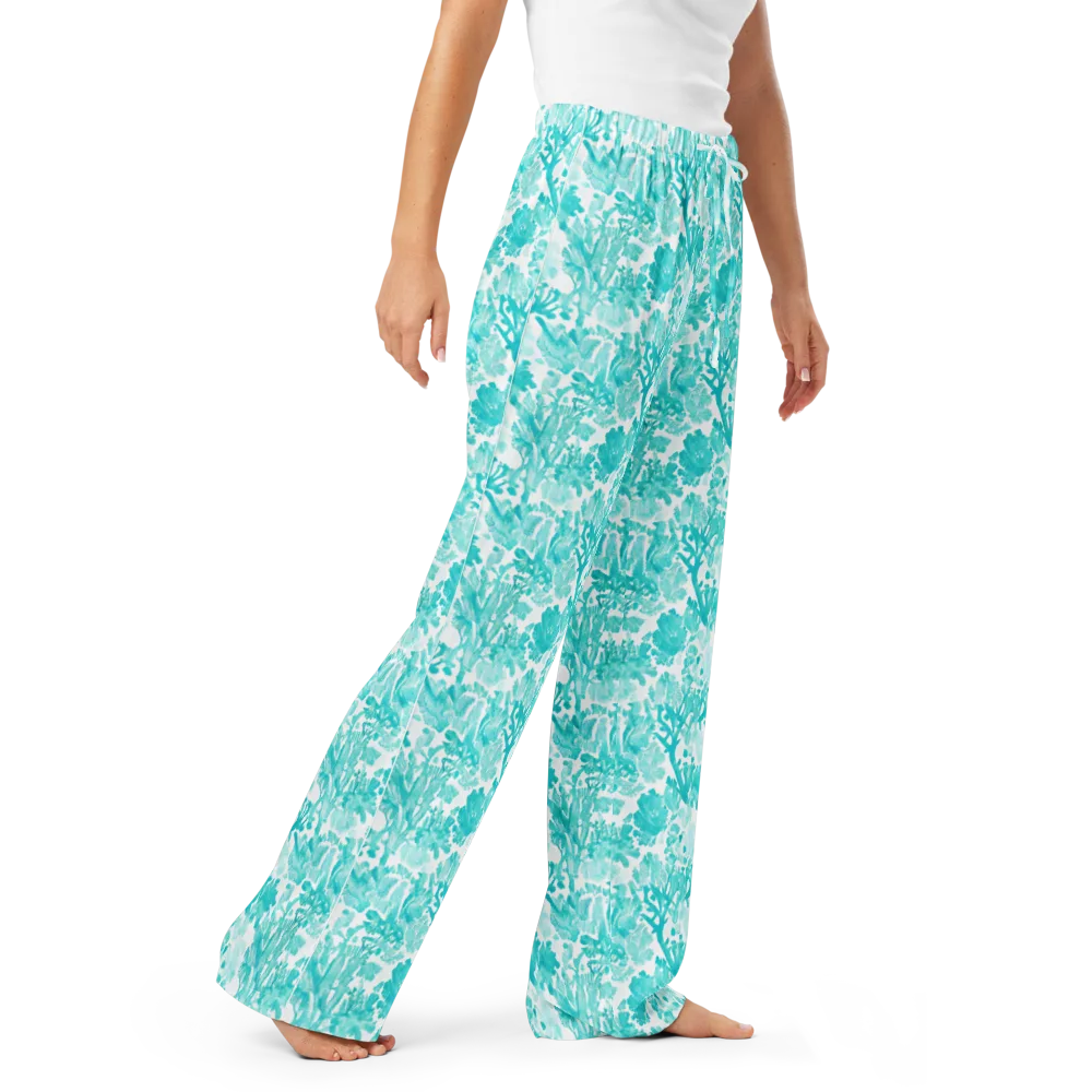 Turquoise Tangle on Women's Pajama Pants — Right Front