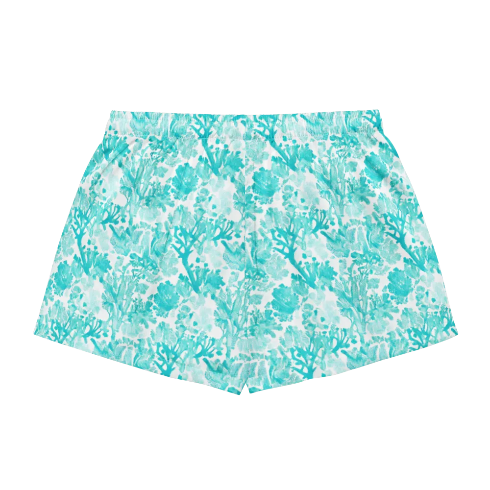 Turquoise Tangle on Women's Pajama Shorts — Back