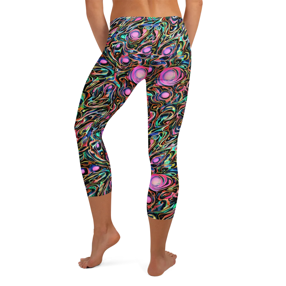 Molten Neon on Capri Leggings — Back
