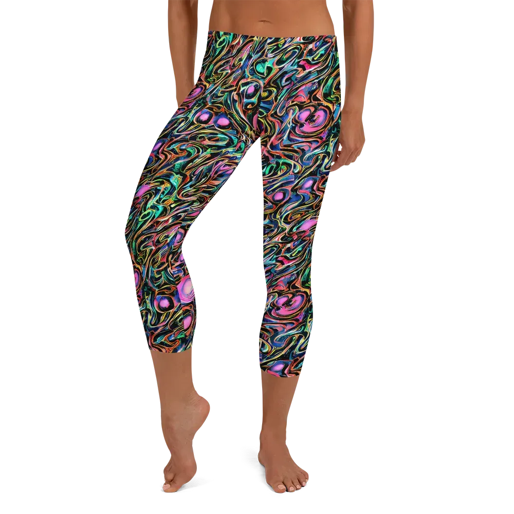Molten Neon on Capri Leggings — Front