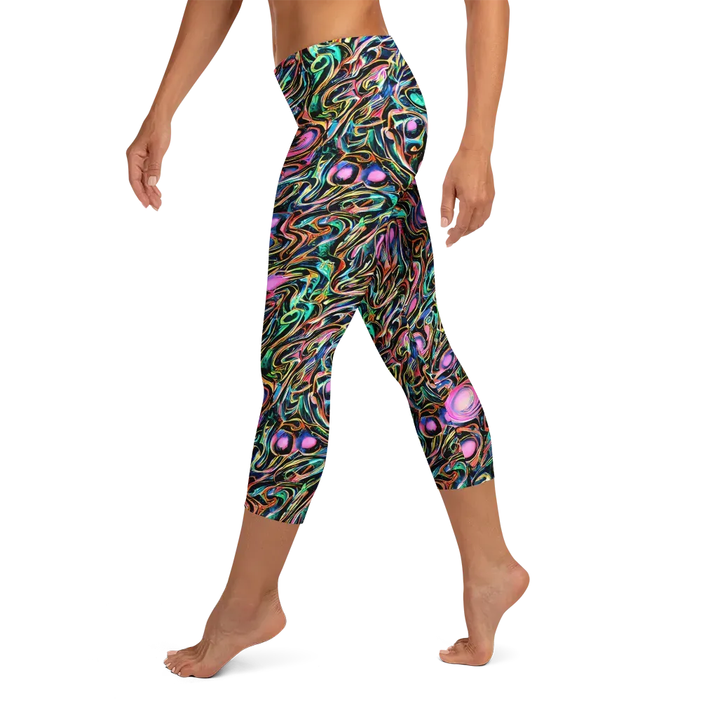 Molten Neon on Capri Leggings — Left