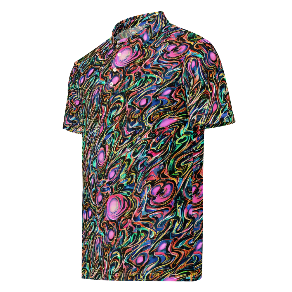 Molten Neon on Men's Slim Fit Polo Shirt — Left Front
