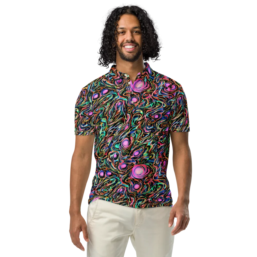 Molten Neon on Men's Slim Fit Polo Shirt — Front