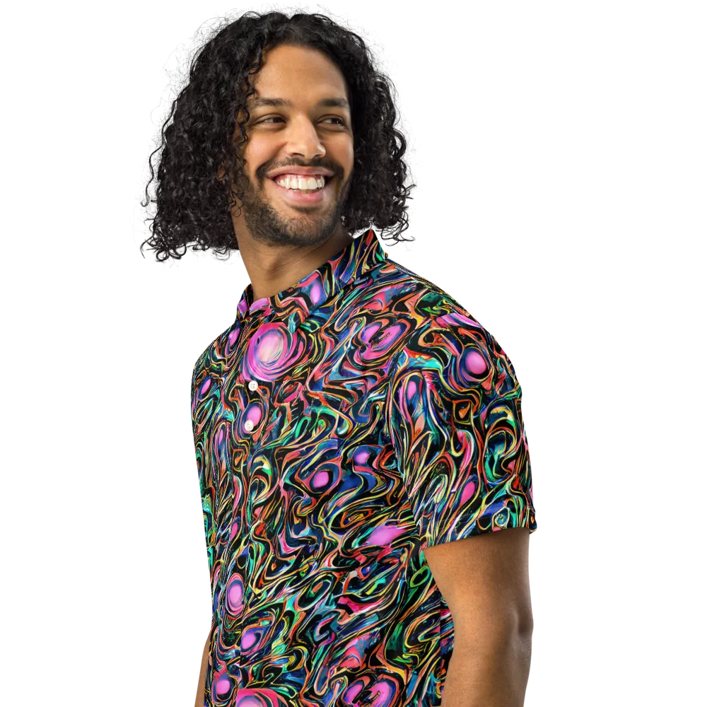 Molten Neon on Men's Slim Fit Polo Shirt — Left Front