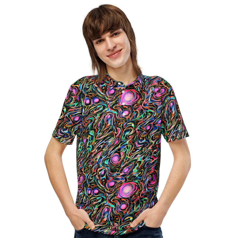 Molten Neon on Men's Slim Fit Polo Shirt — Front