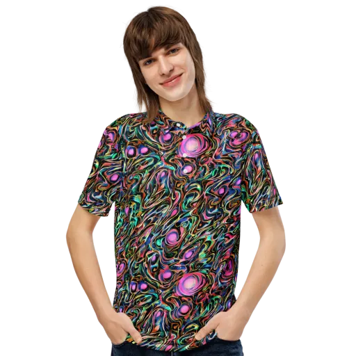 Molten Neon on a Men's Slim Fit Polo Shirt