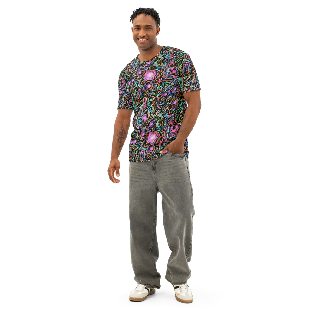 Molten Neon on Men's Cotton Crew Neck T-Shirt — Front