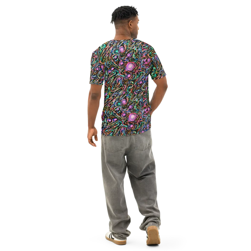 Molten Neon on Men's Cotton Crew Neck T-Shirt — Back