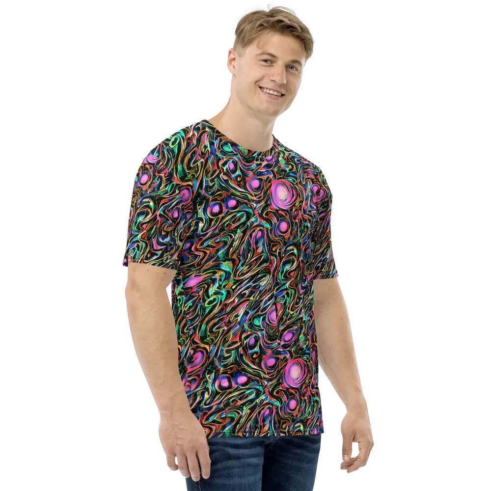 Molten Neon on Men's Crew Neck T-Shirt — Right