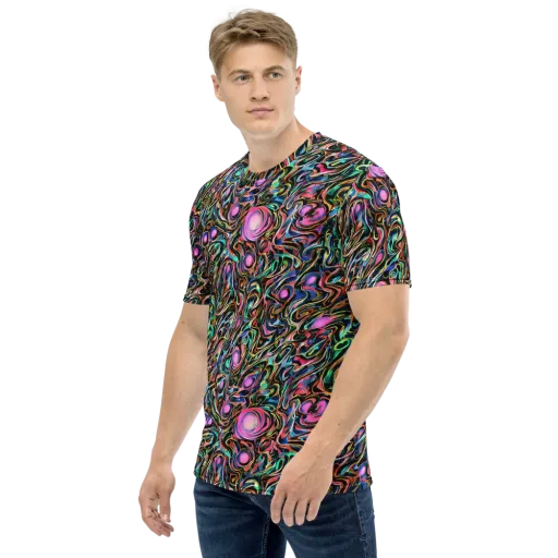 Molten Neon on a Men's Crew Neck T-Shirt
