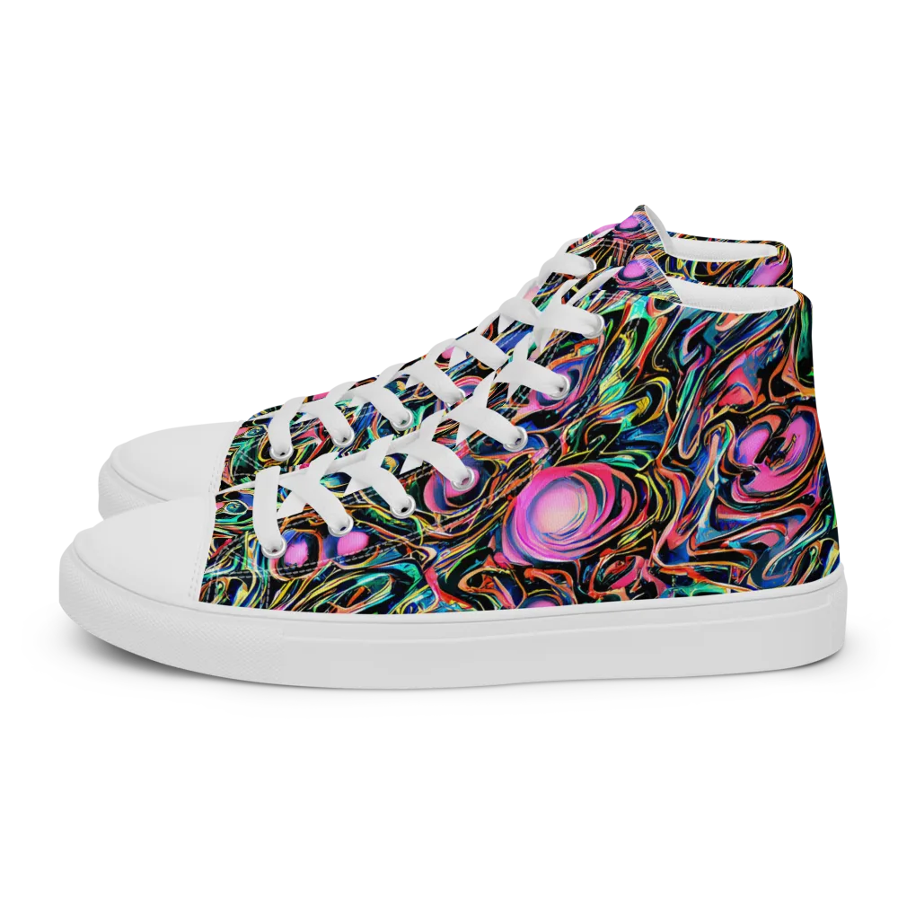 Molten Neon on Men's High Top Canvas Shoes — Left