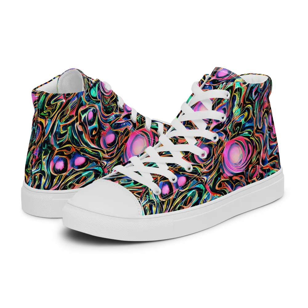 Molten Neon on Men's High Top Canvas Shoes — Left