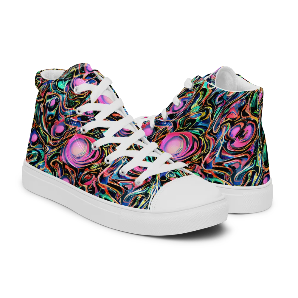 Molten Neon on Men's High Top Canvas Shoes — Right