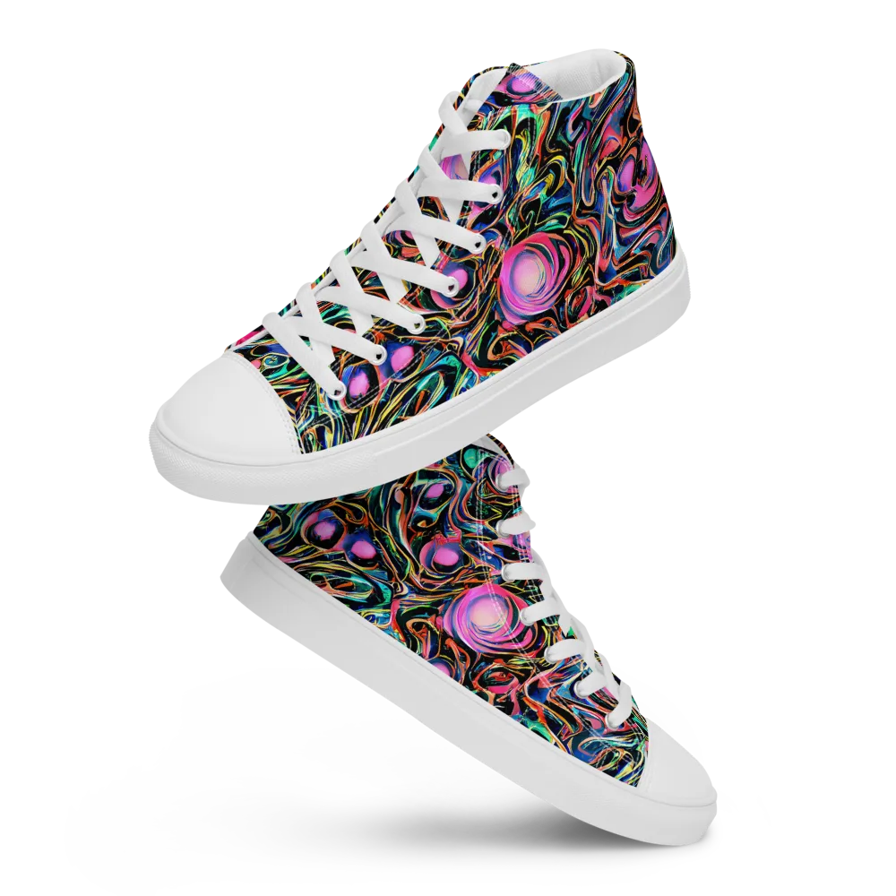 Molten Neon on Men's High Top Canvas Shoes — Front