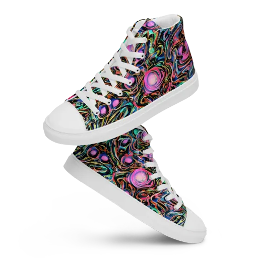 Molten Neon on a Men's High Top Canvas Shoes
