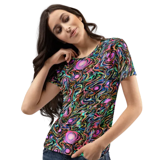 Molten Neon on a Women's Crew Neck T-Shirt