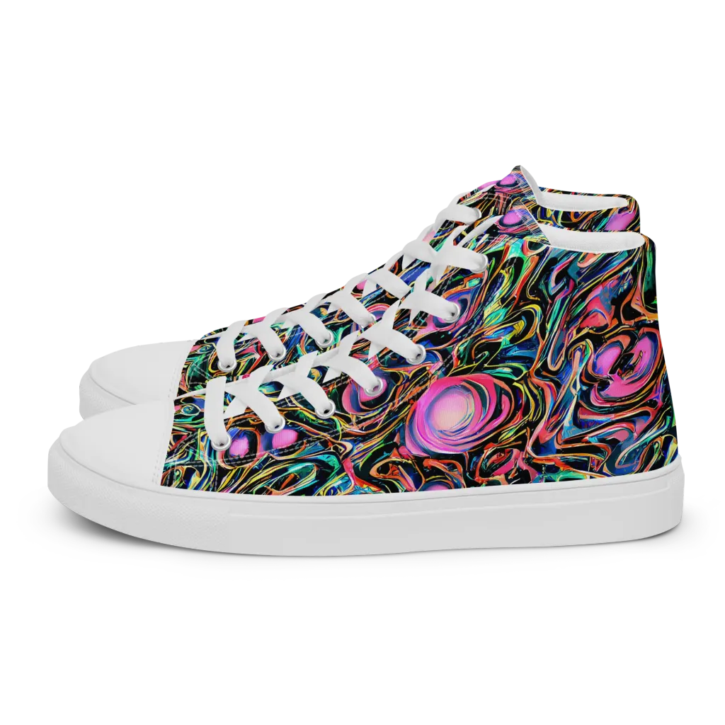 Molten Neon on Women's High Top Canvas Shoes — Left