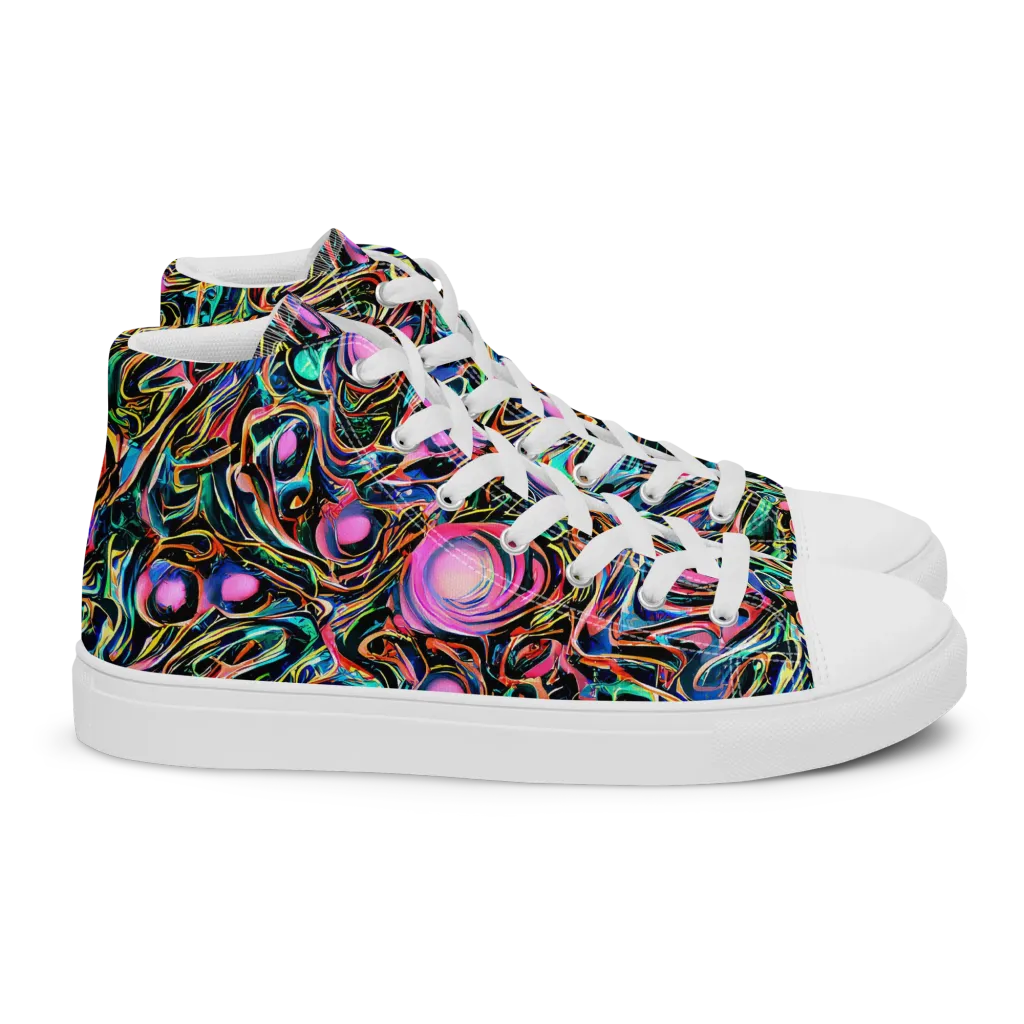 Molten Neon on Women's High Top Canvas Shoes — Right