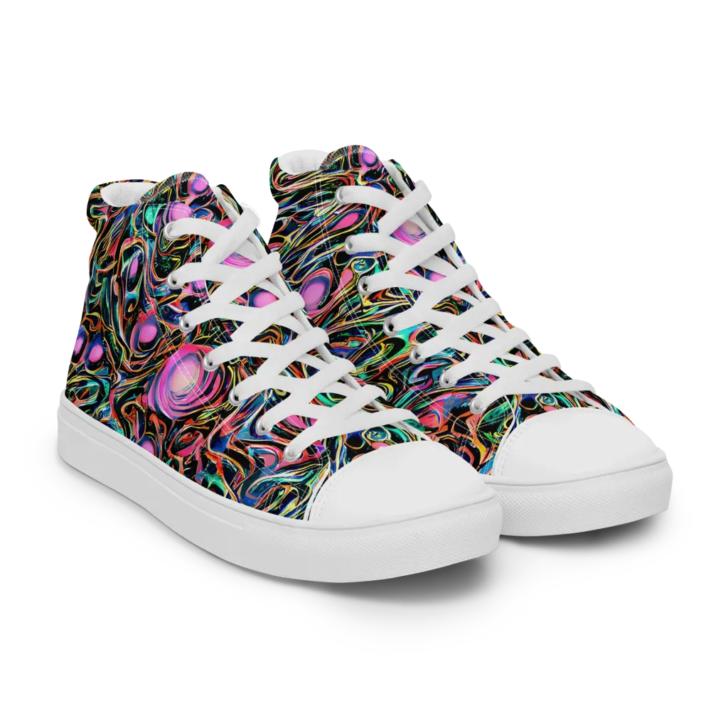 Molten Neon on Women's High Top Canvas Shoes — Right Front