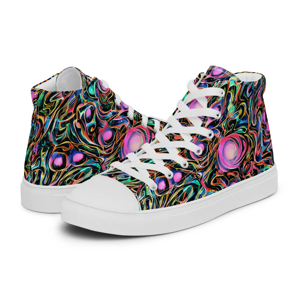 Molten Neon on Women's High Top Canvas Shoes — Left