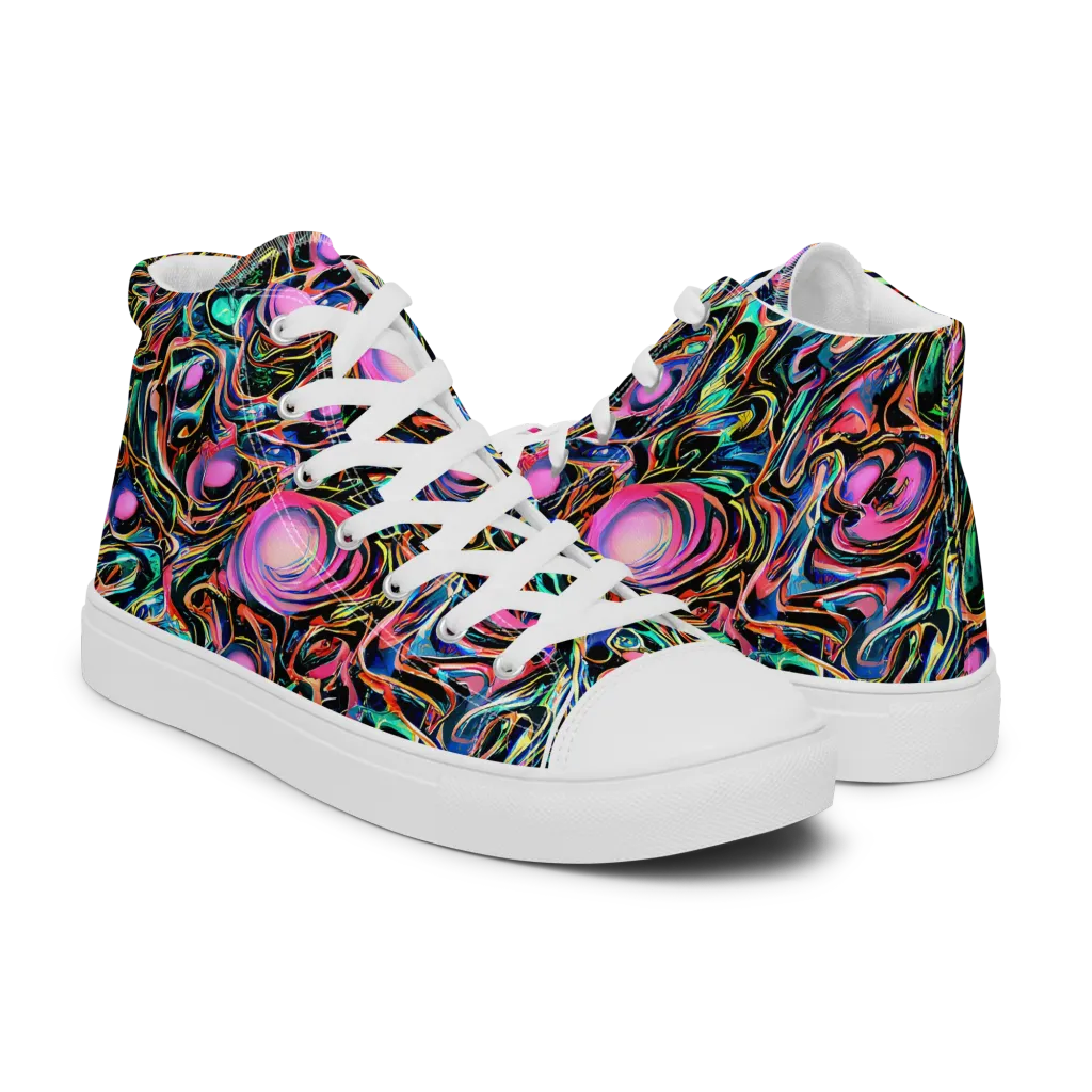 Molten Neon on Women's High Top Canvas Shoes — Right
