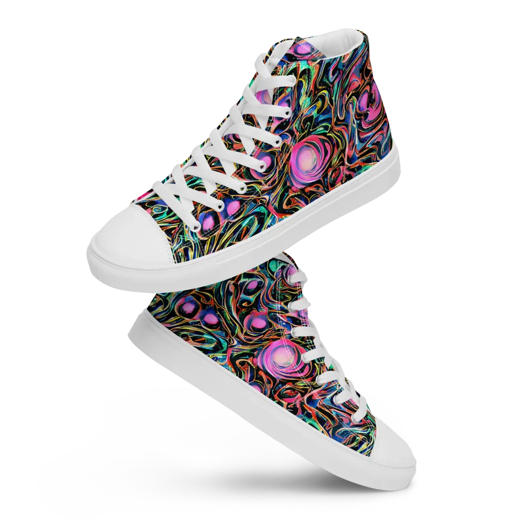 Molten Neon on Women's High Top Canvas Shoes — Front