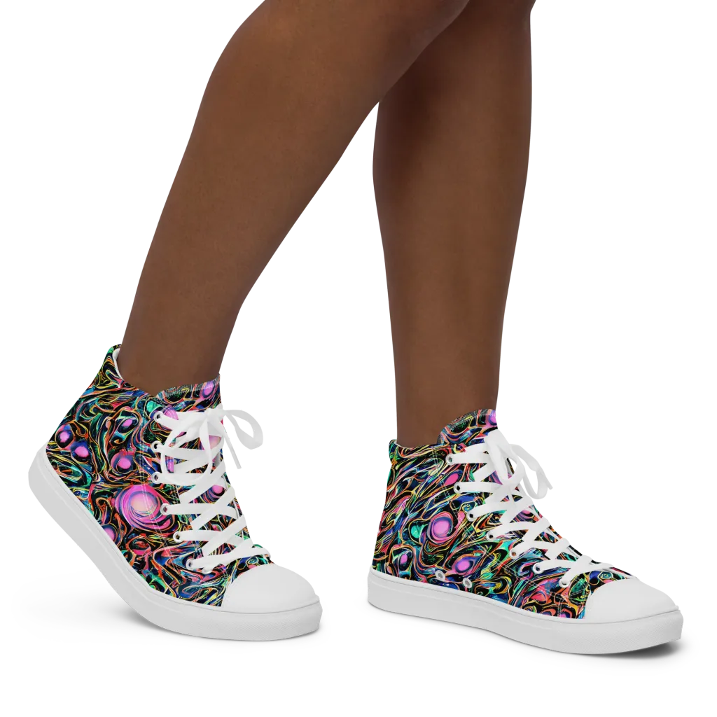 Molten Neon on Women's High Top Canvas Shoes — Right