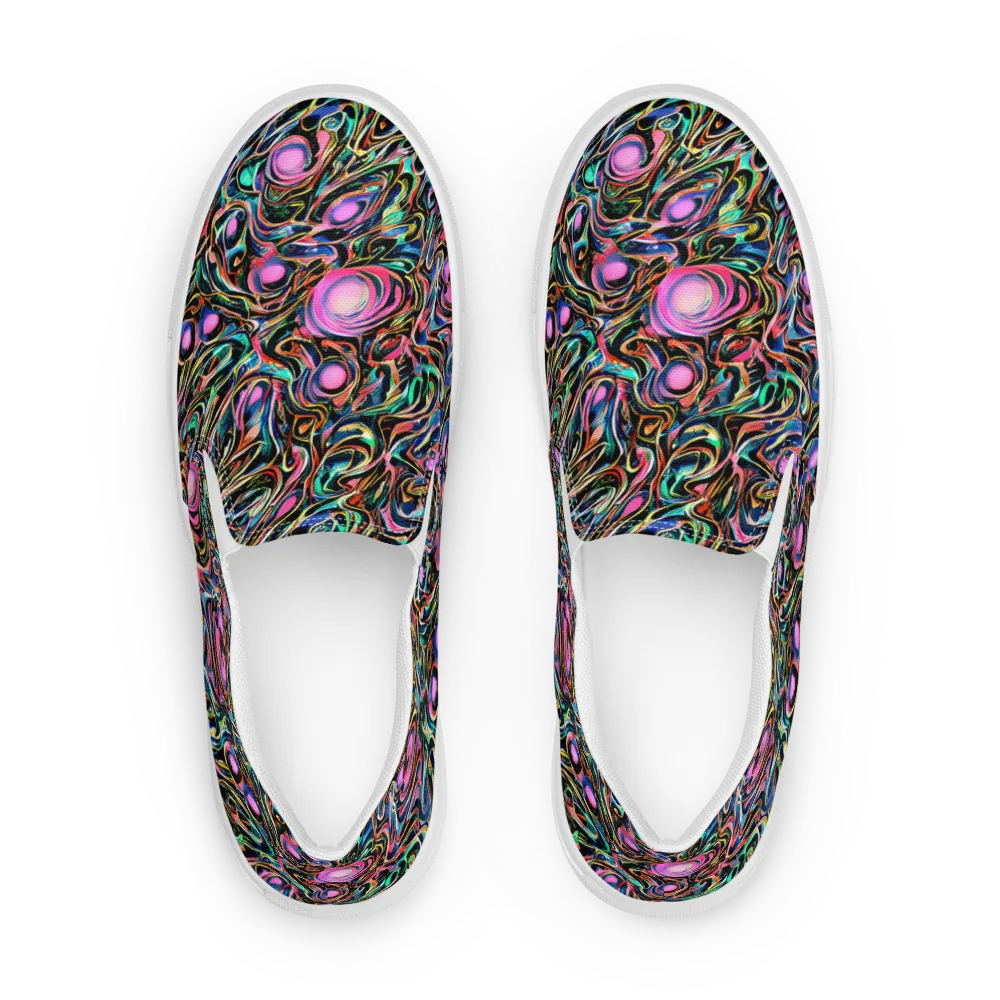 Molten Neon on Men's Slip-On Canvas Shoes — Front