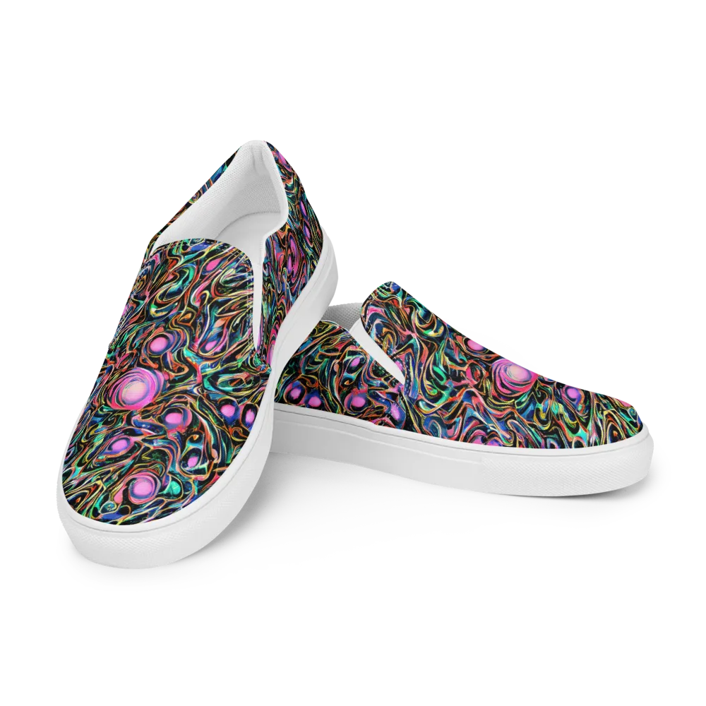 Molten Neon on Men's Slip-On Canvas Shoes — Left Front
