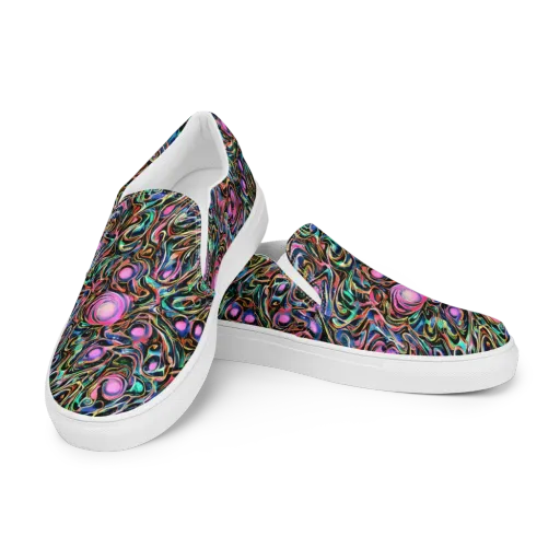 Molten Neon on a Men's Slip-On Canvas Shoes