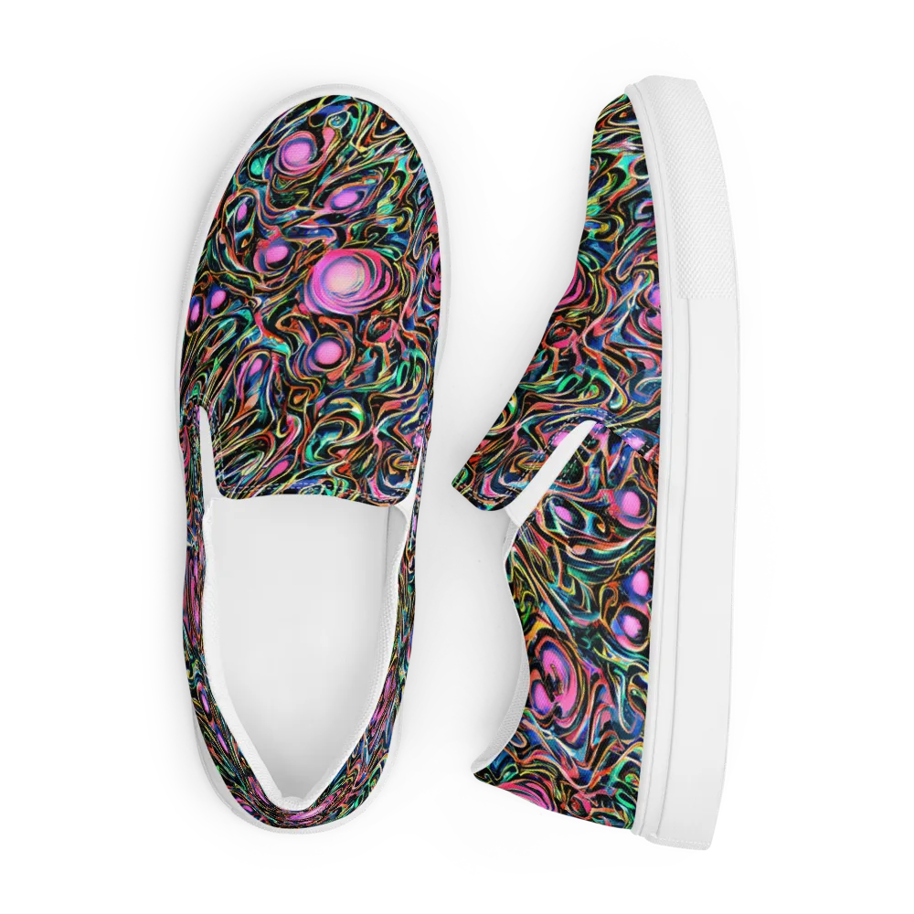 Molten Neon on Men's Slip-On Canvas Shoes — Front