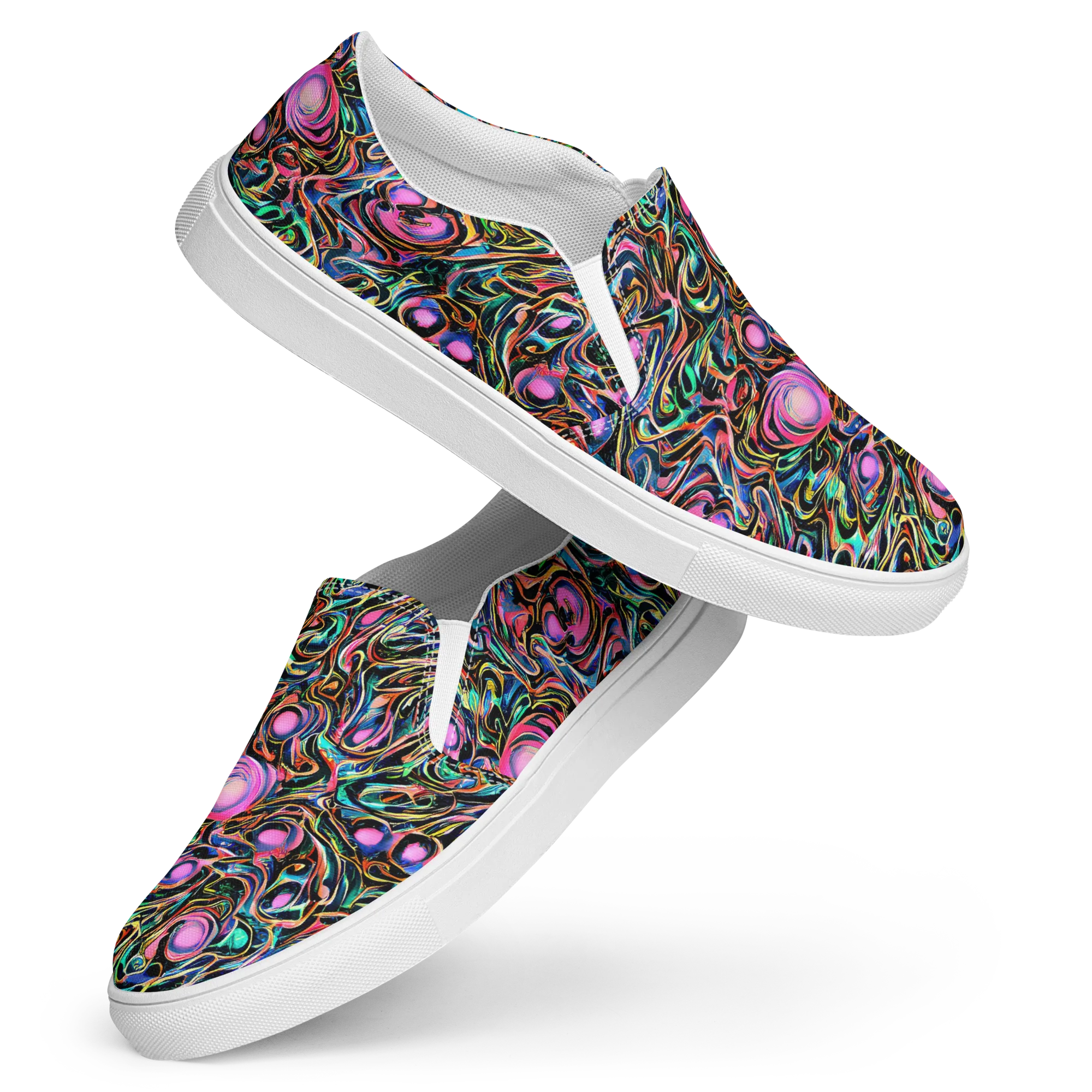 Molten Neon on Women's Slip-On Canvas Shoes — Front