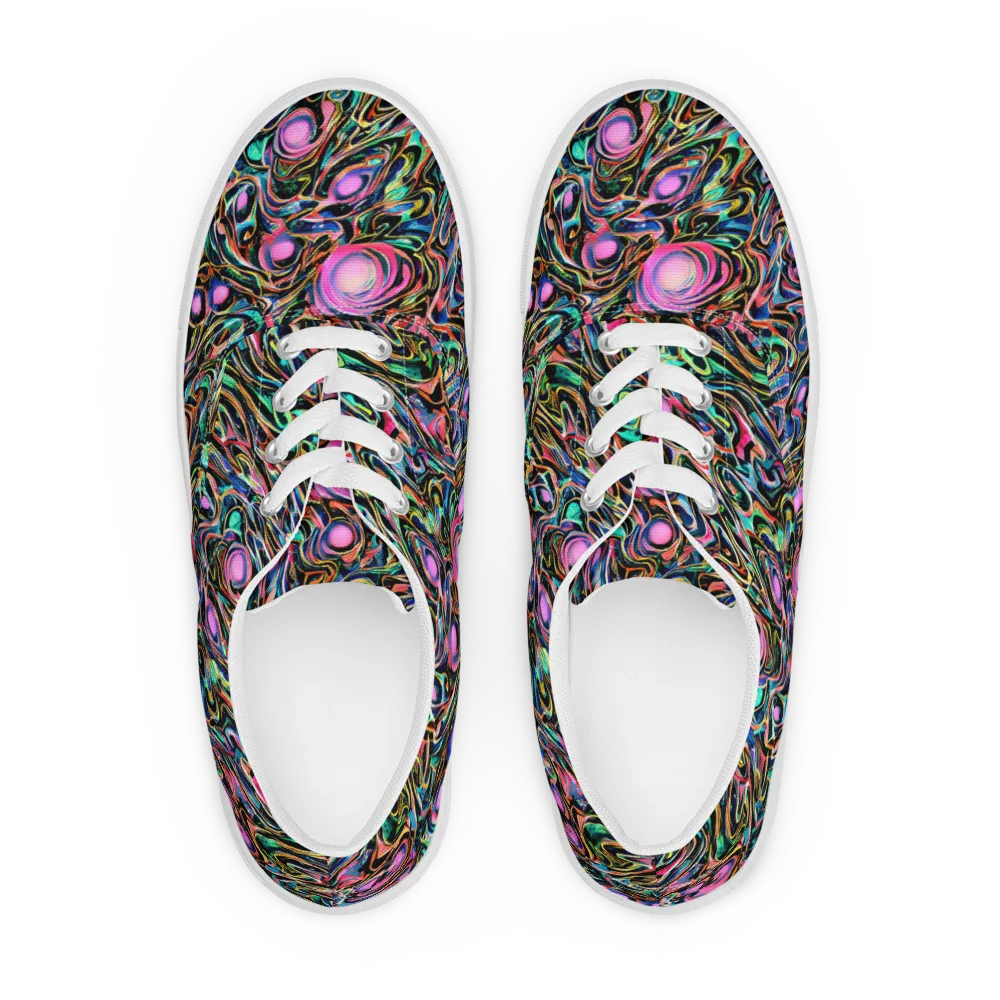 Molten Neon on Men's Lace-Up Canvas Shoes — Front