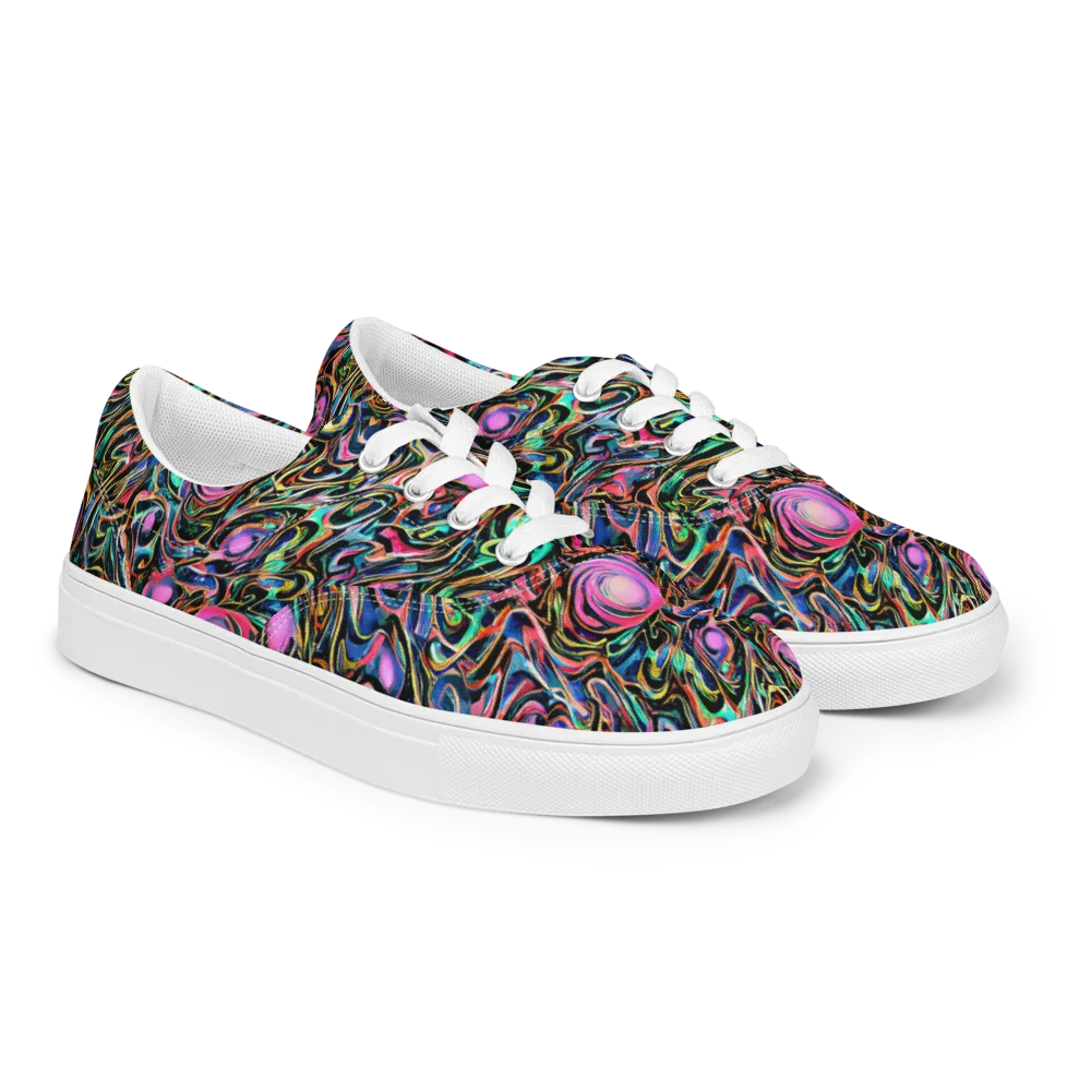 Molten Neon on Men's Lace-Up Canvas Shoes — Right Front