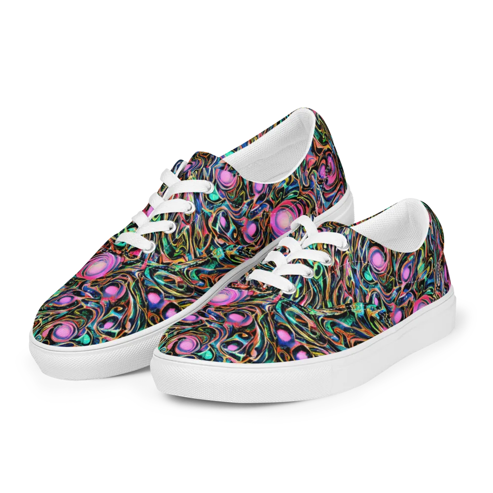 Molten Neon on Men's Lace-Up Canvas Shoes — Left Front
