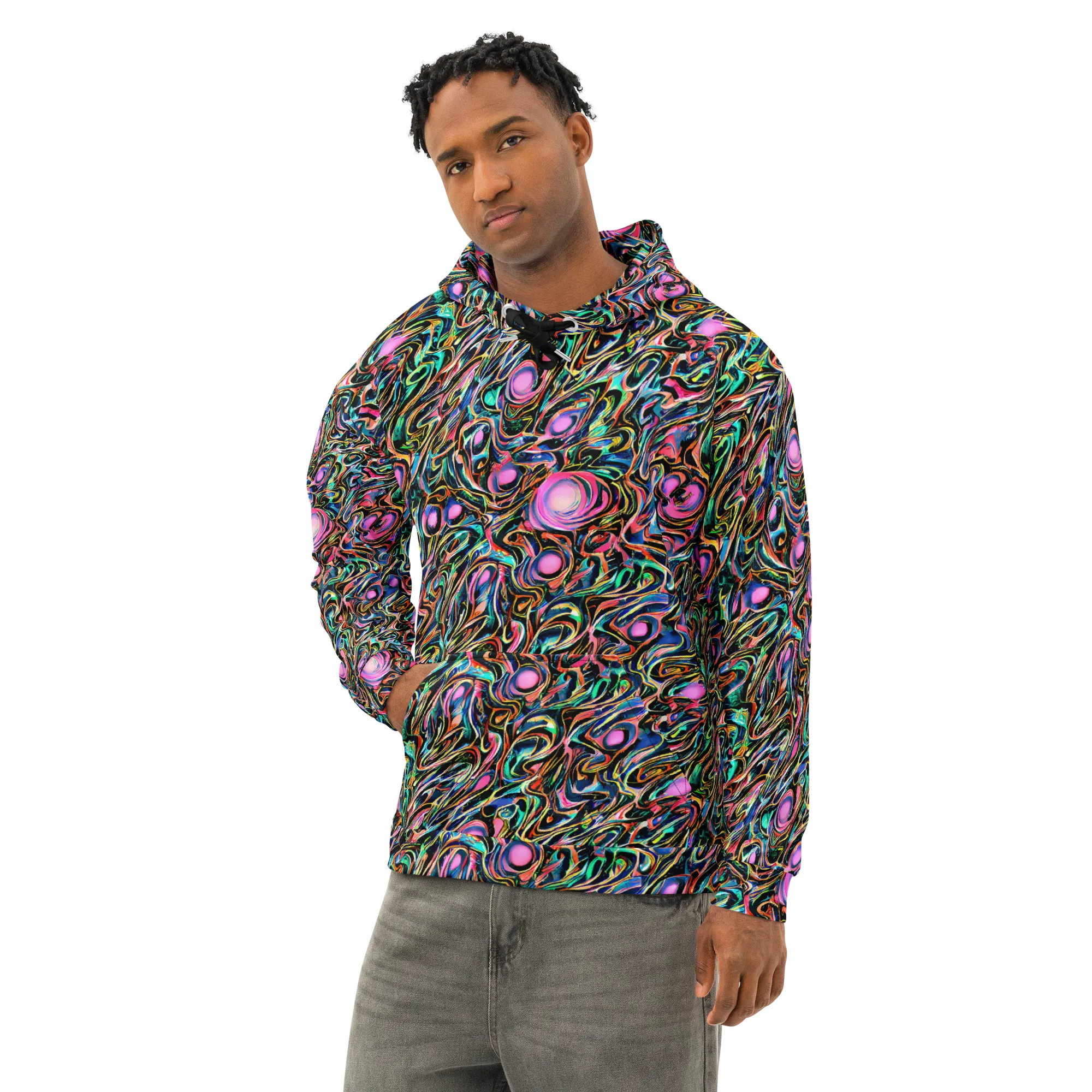 Molten Neon on Cotton Hoodie — Left Front