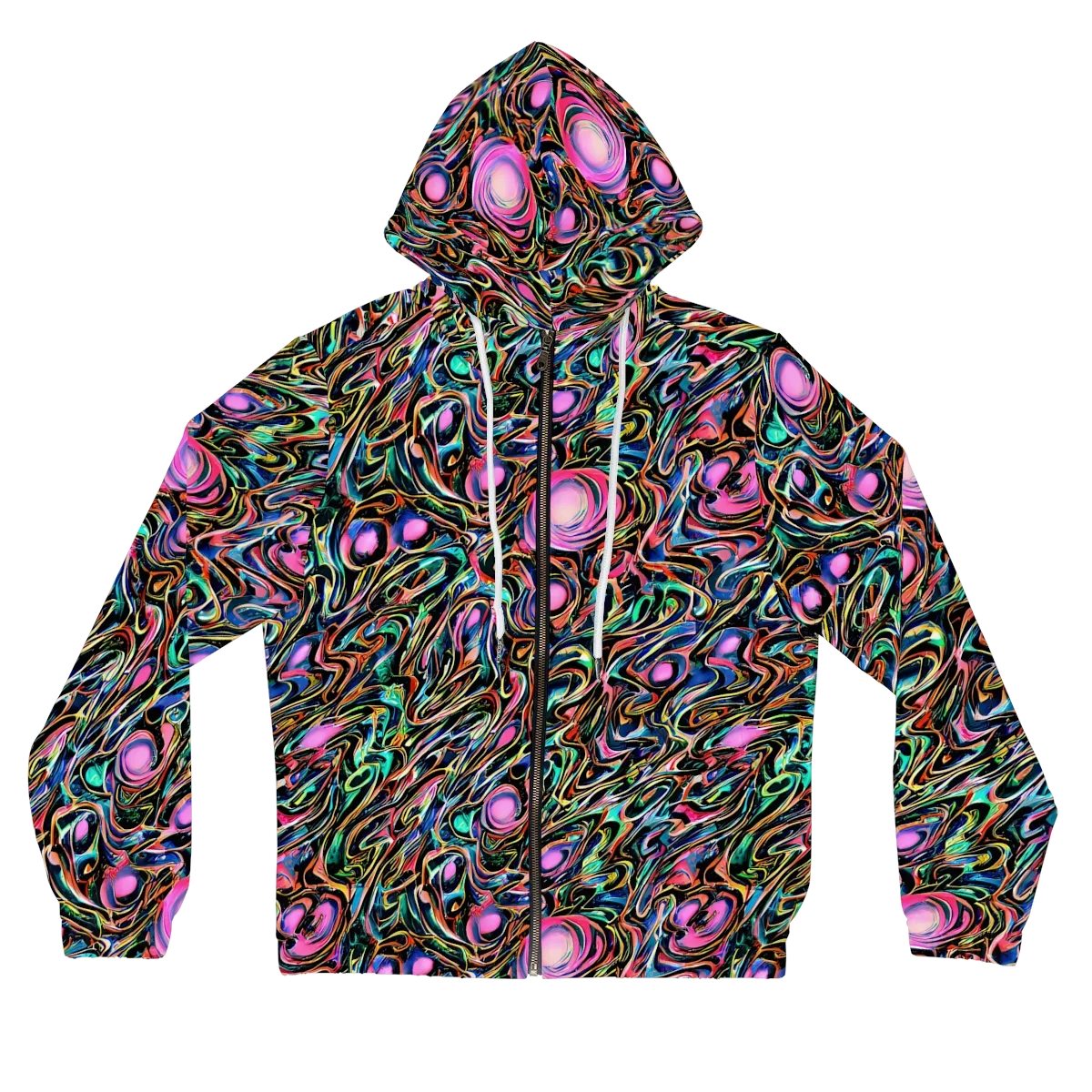 Molten Neon on Women's Full-Zip Hoodie — Front