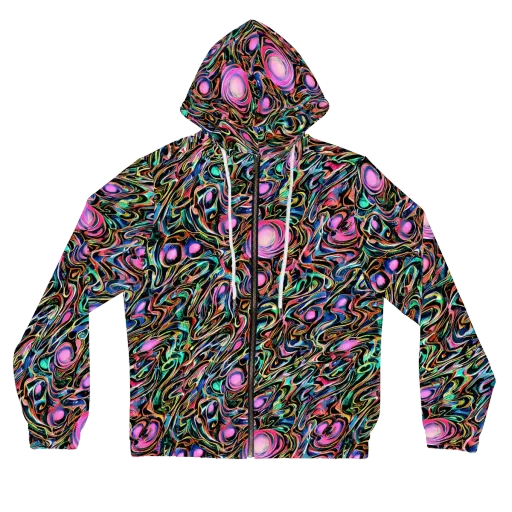 Molten Neon on a Women's Full-Zip Hoodie