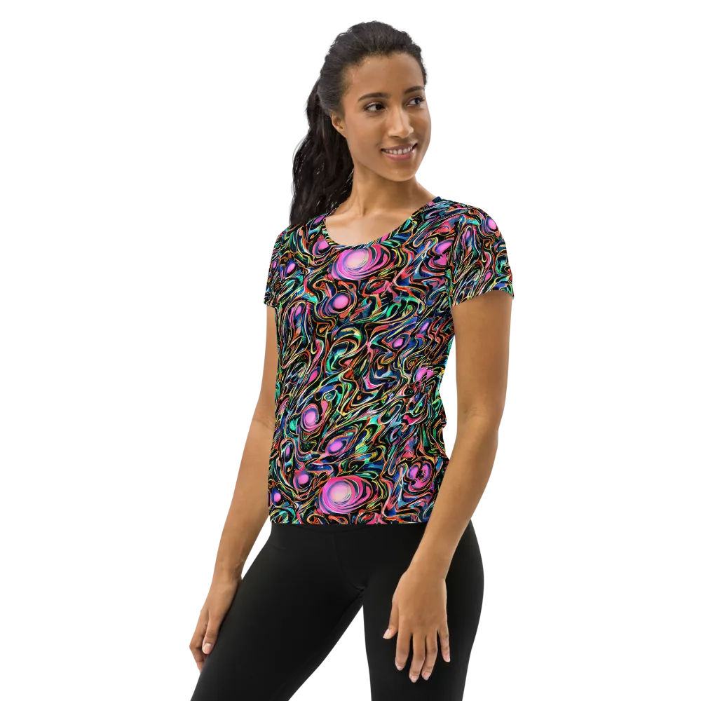 Molten Neon on Women's Athletic T-Shirt — Left