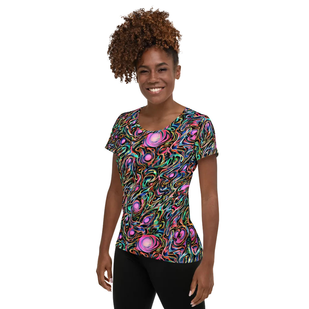 Molten Neon on Women's Athletic T-Shirt — Left