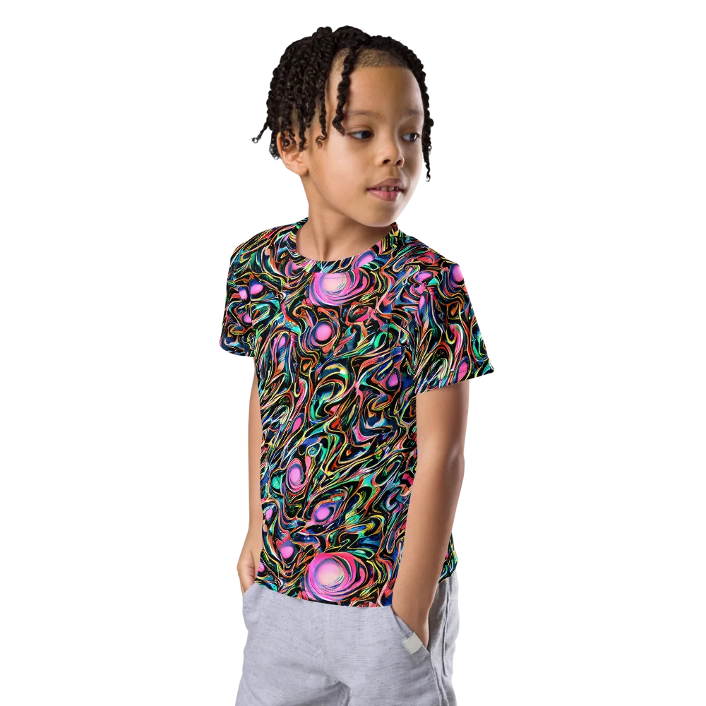Molten Neon on Kids Crew Neck T-Shirt — Left Front
