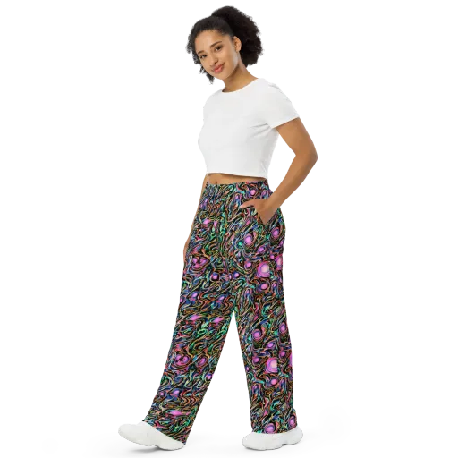 Molten Neon on a Wide-Leg Pants