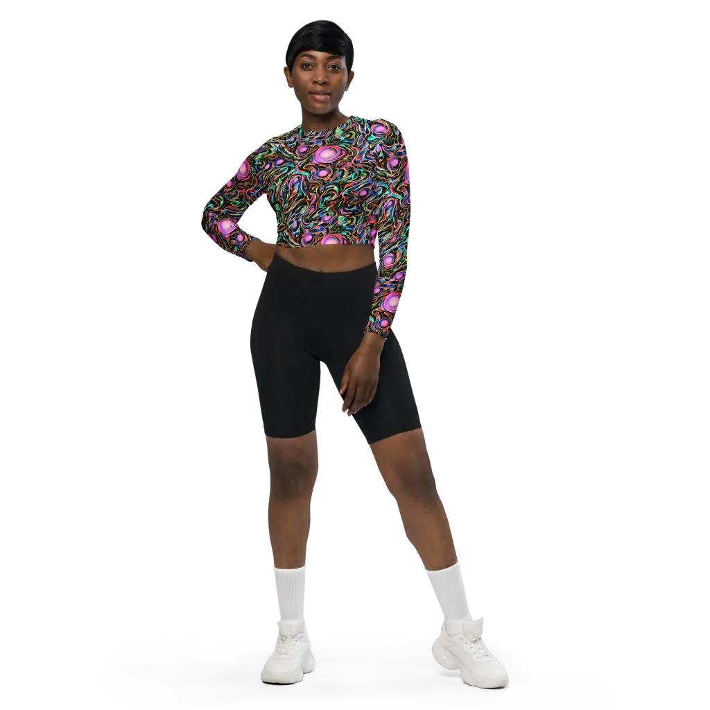 Molten Neon on Long Sleeve Crop Top — Front