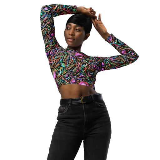 Molten Neon on a Long Sleeve Crop Top